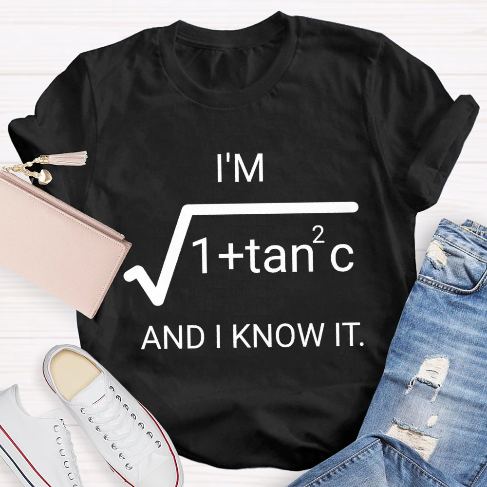 I'm Sec C And I Know It Math Teacher T-shirt