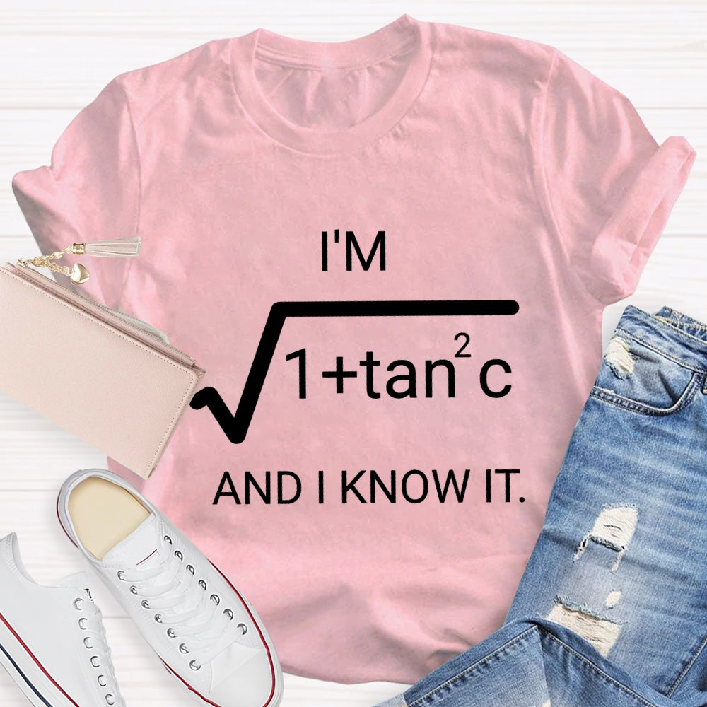 I'm Sec C And I Know It Math Teacher T-shirt