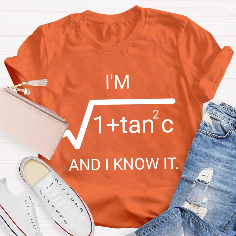 I'm Sec C And I Know It Math Teacher T-shirt