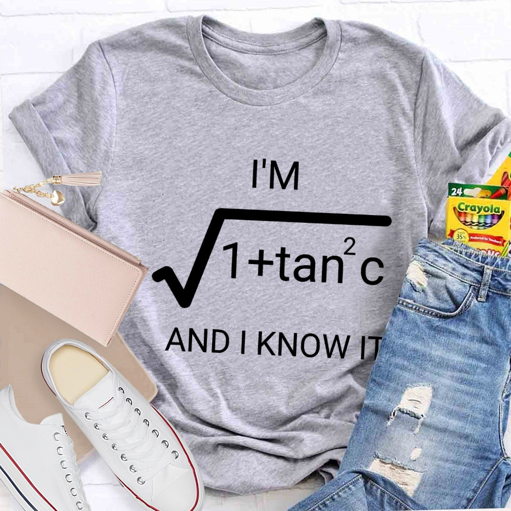 I'm Sec C And I Know It Math Teacher T-shirt