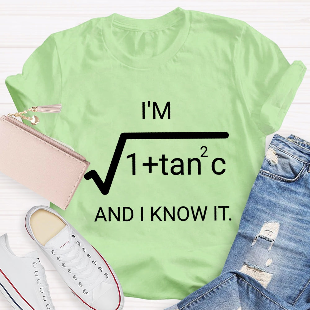 I'm Sec C And I Know It Math Teacher T-shirt