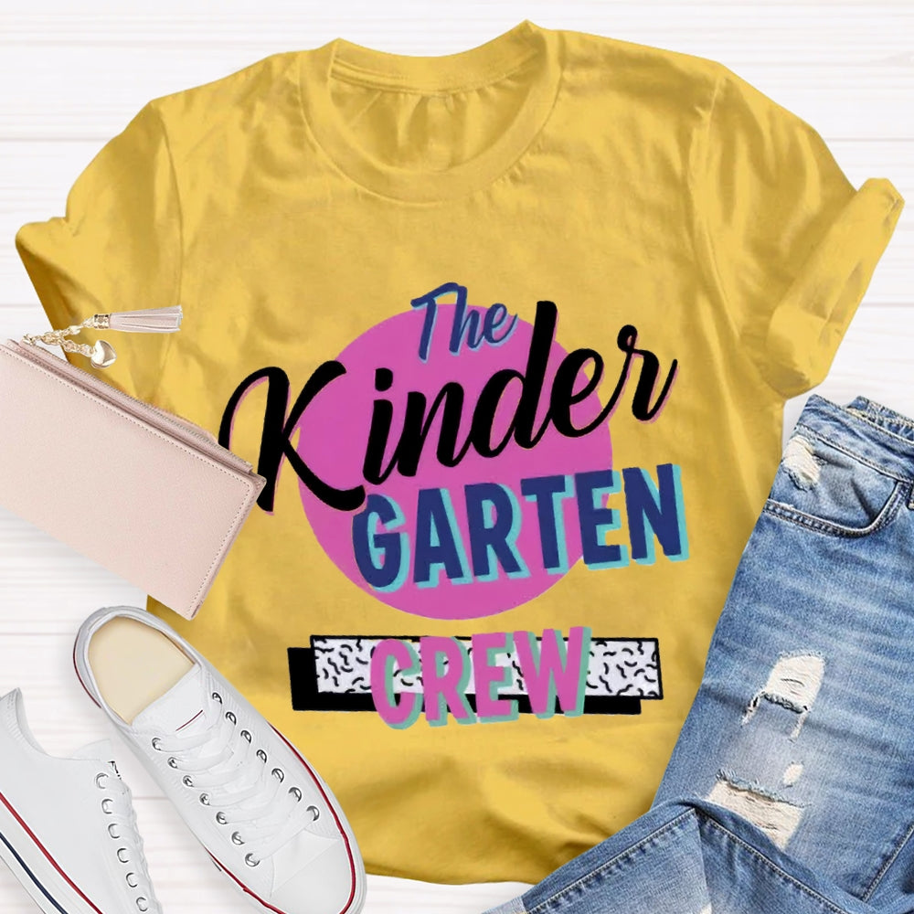 Personalized Grade Kinder Garten Crew Teacher T-Shirt