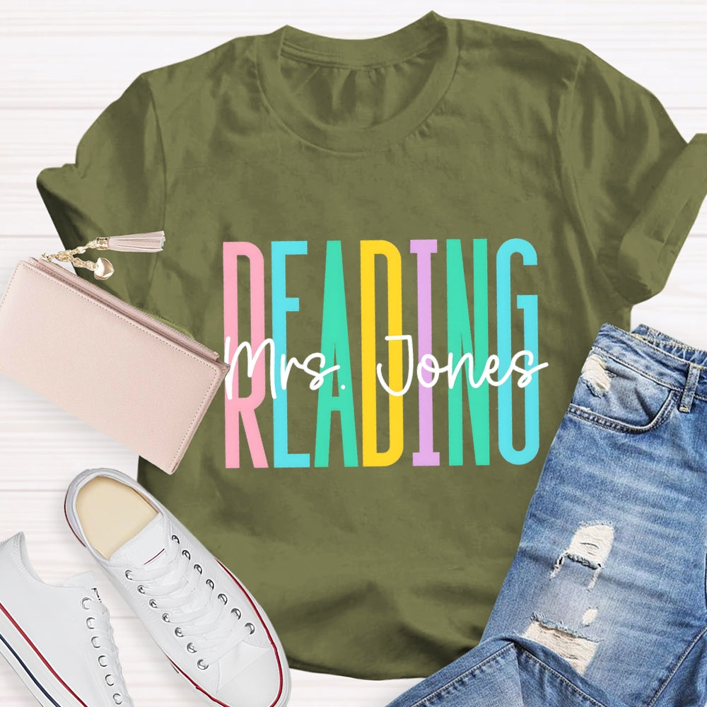 Personalized Reading Teacher Name T-shirt
