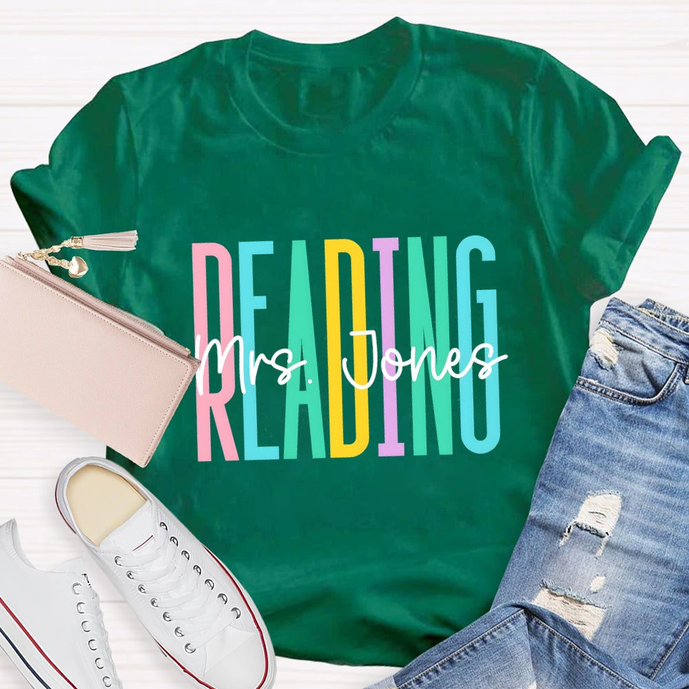 Personalized Reading Teacher Name T-shirt