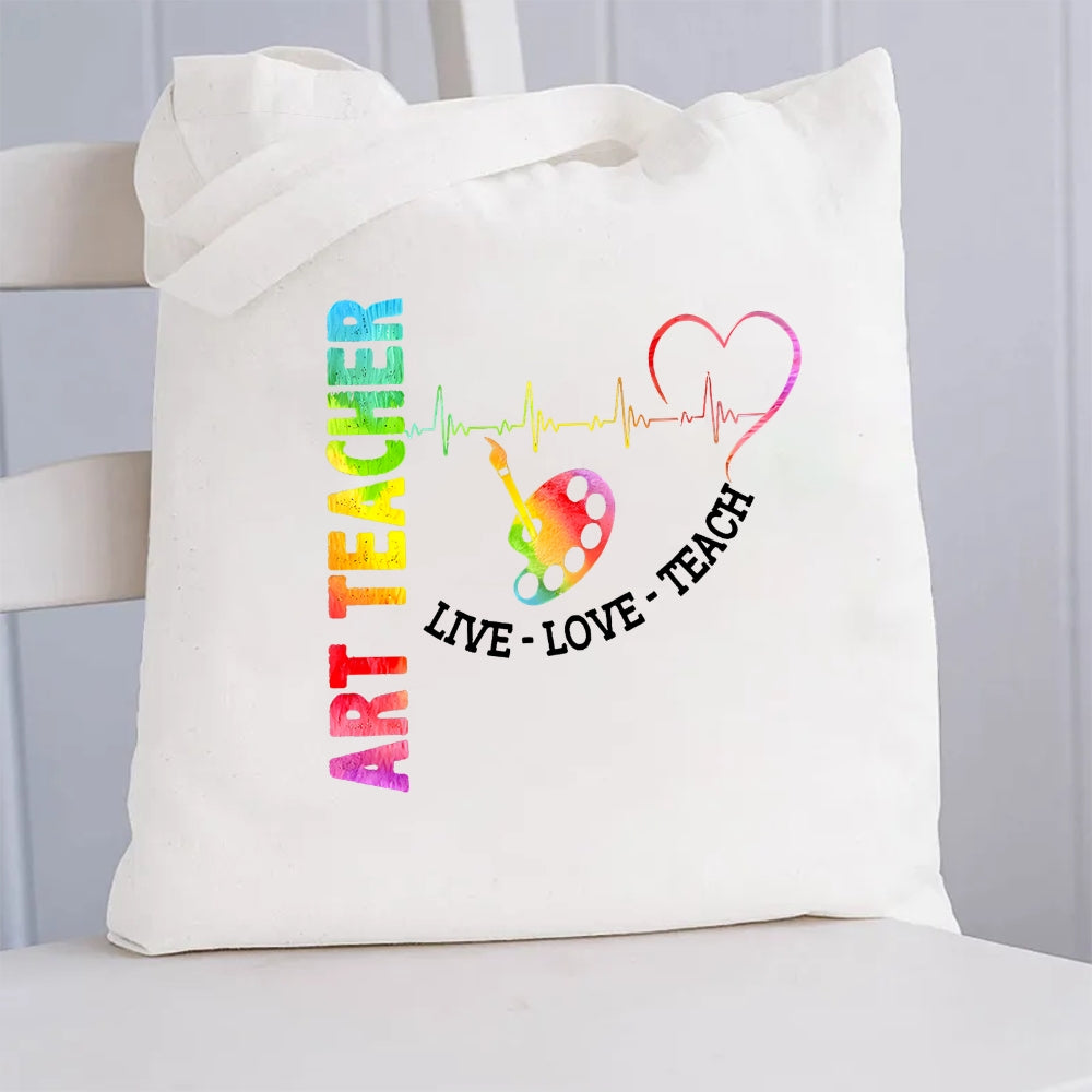 Art Tech Live Love Teach Canvas Tote Bag