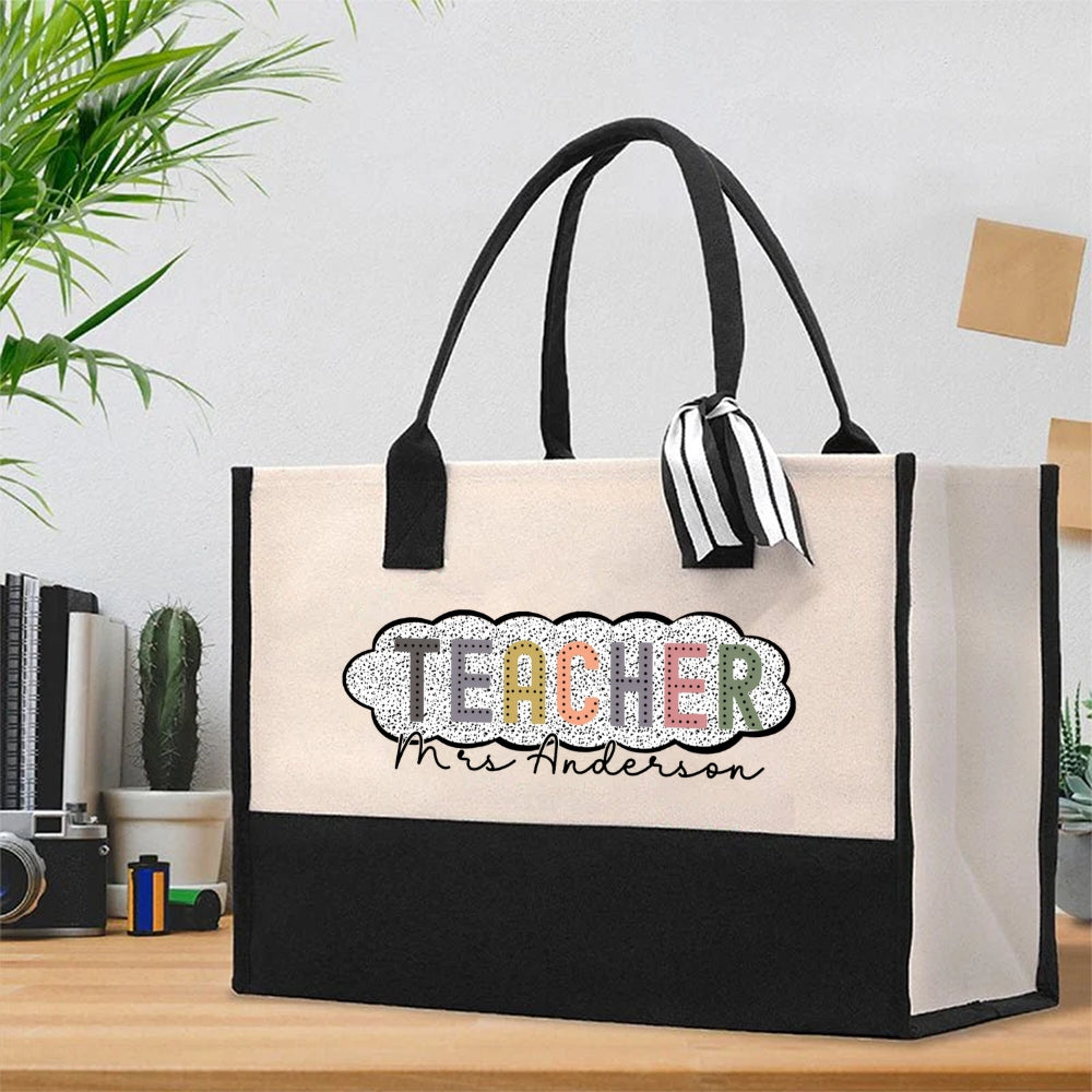 PersonalizedTeachers Name Back To School Cotton Tote Bag