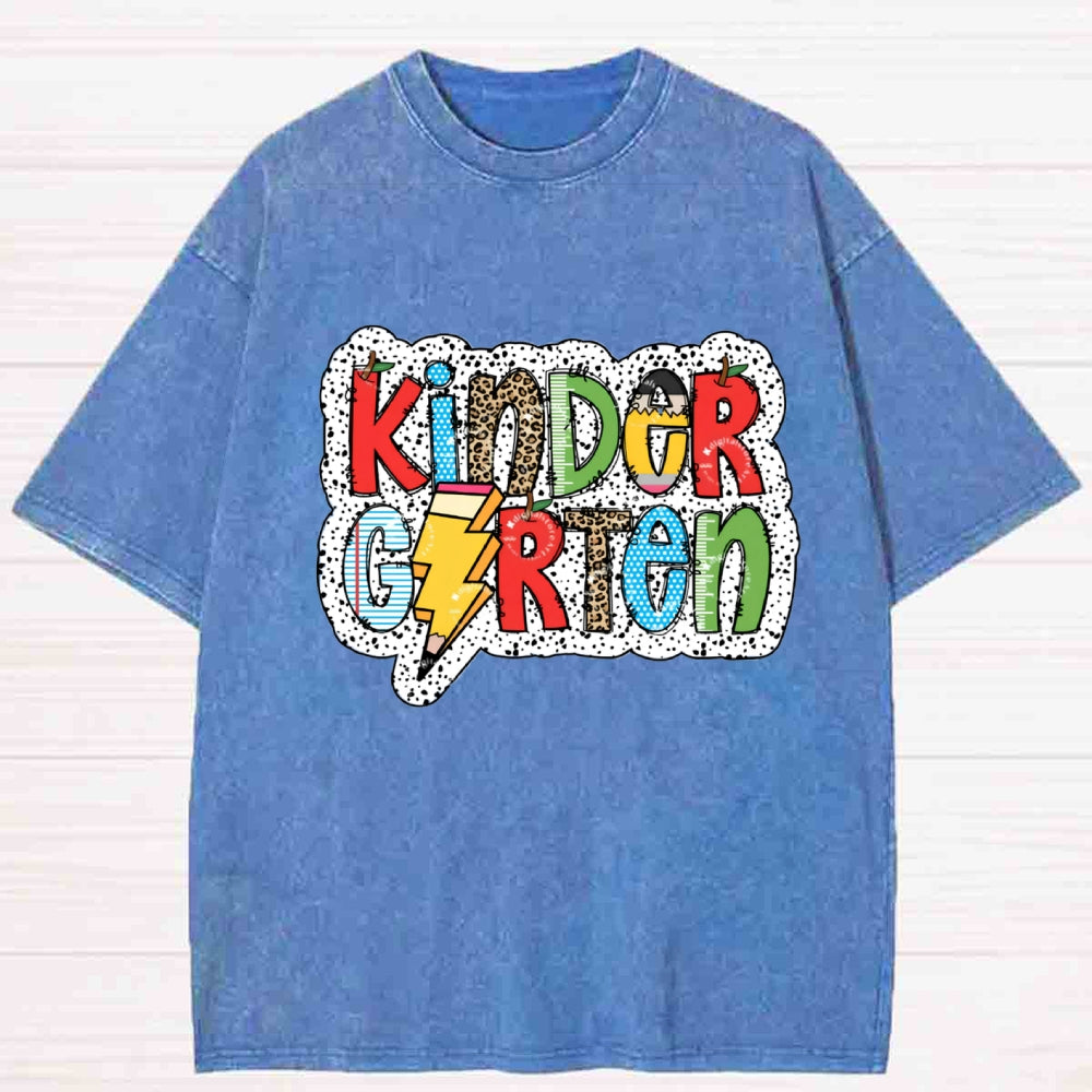 Personalized Grade Apple Pencil Back To School Teacher Washed T-shirt