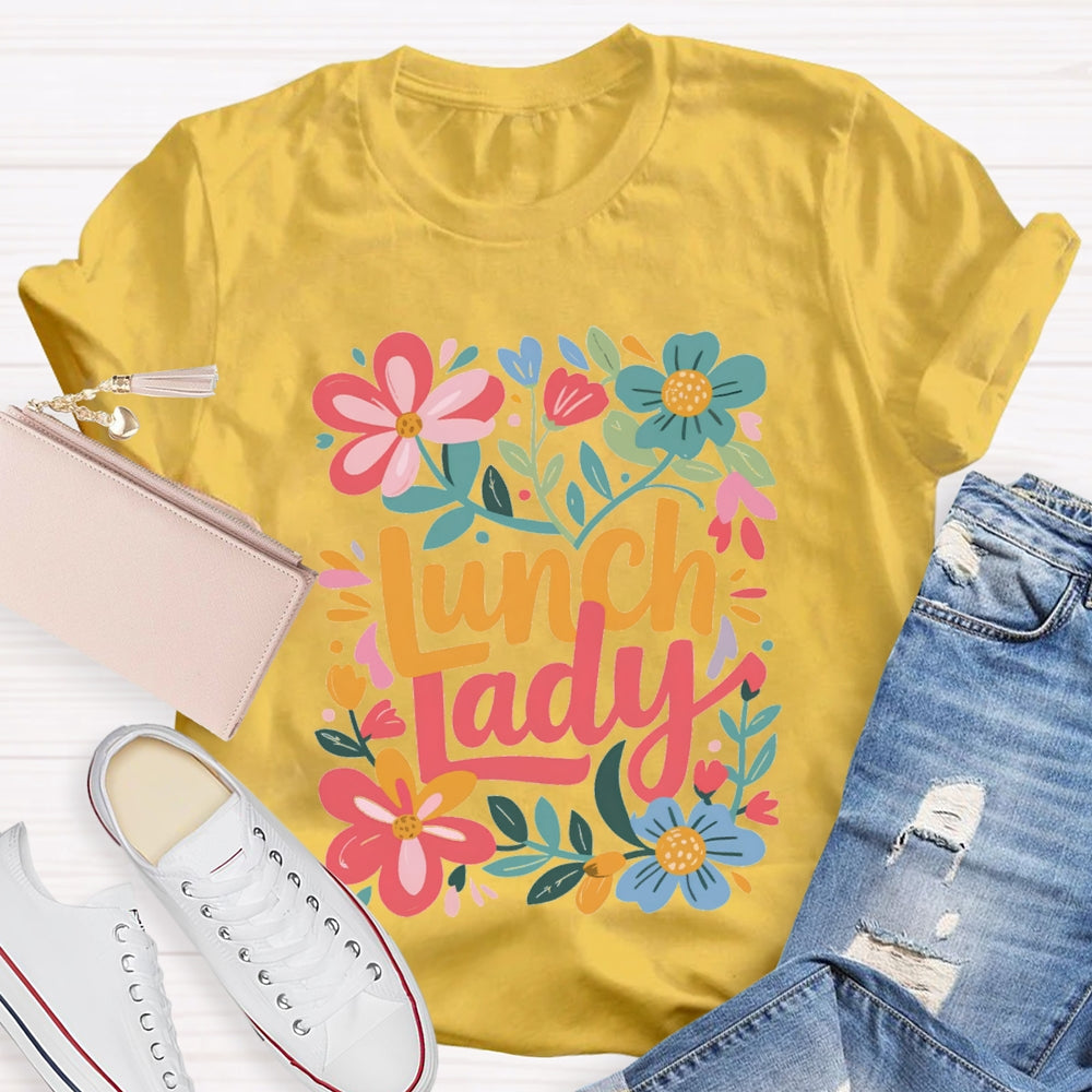 Lunch Lady Flowers And Grass T-shirt