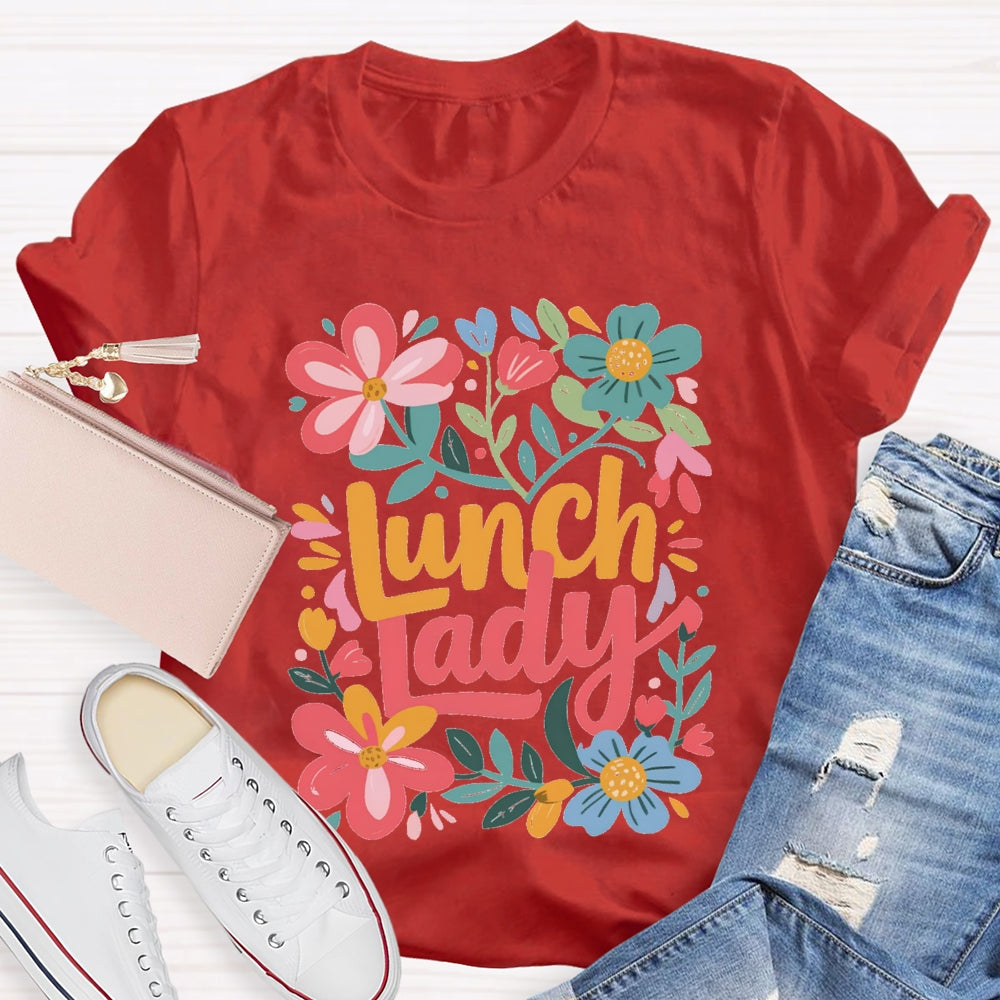 Lunch Lady Flowers And Grass T-shirt