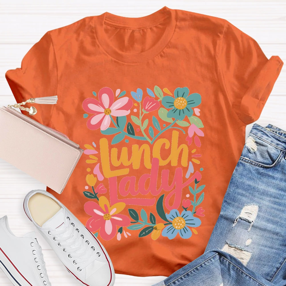 Lunch Lady Flowers And Grass T-shirt