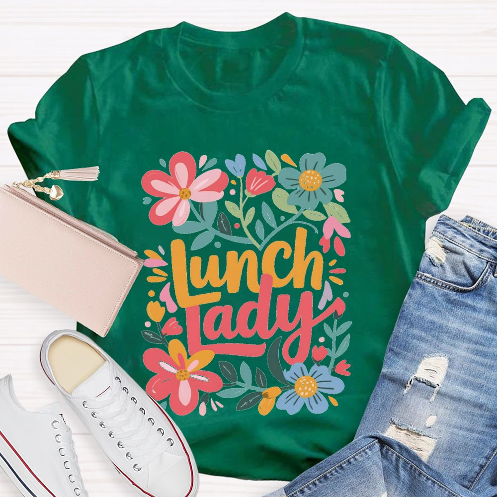 Lunch Lady Flowers And Grass T-shirt