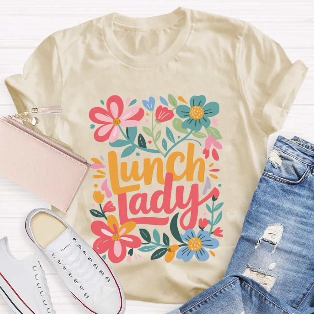 Lunch Lady Flowers And Grass T-shirt