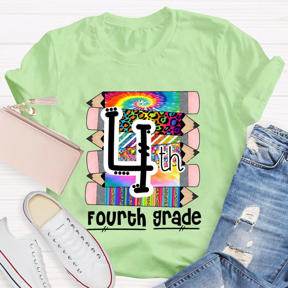 Personalized Grade K Is For Kindergarten Colored Pencil Prints T-shirt