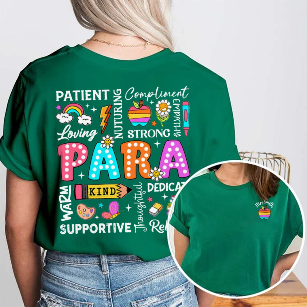 Personalized Name Para Patient Loving Kind Strong Reliable Supportive Double Printed T-shirt