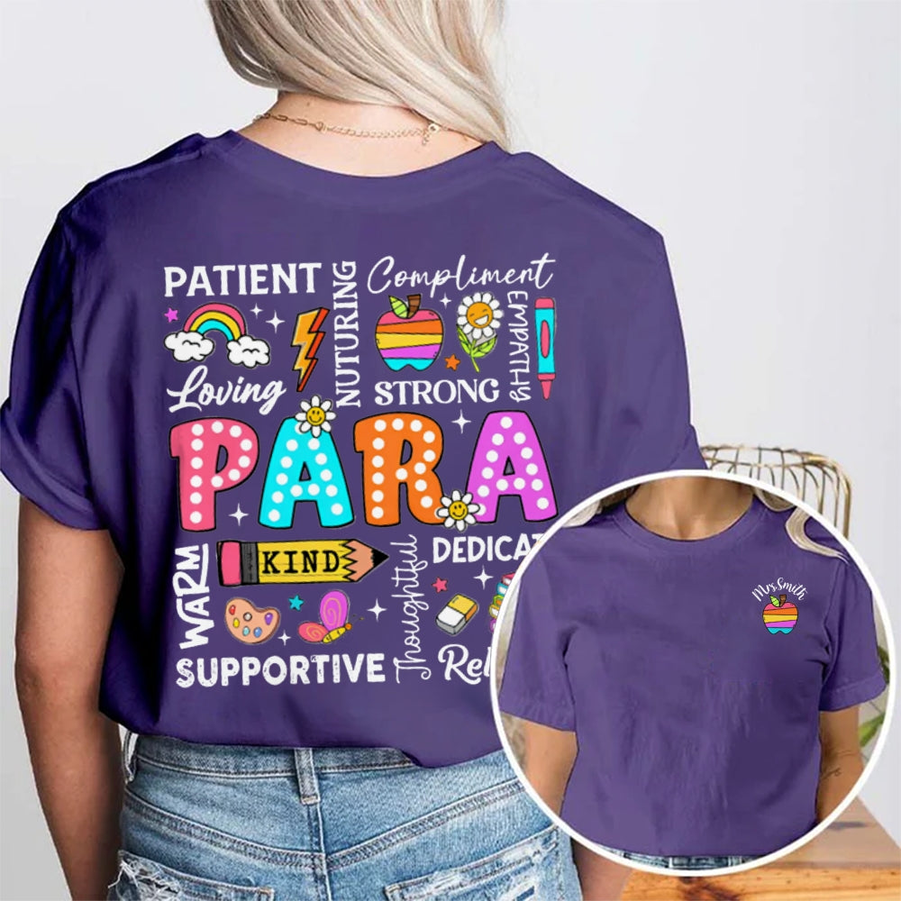 Personalized Name Para Patient Loving Kind Strong Reliable Supportive Double Printed T-shirt