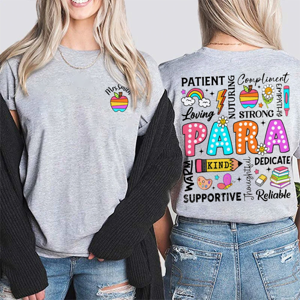 Personalized Name Para Patient Loving Kind Strong Reliable Supportive Double Printed T-shirt