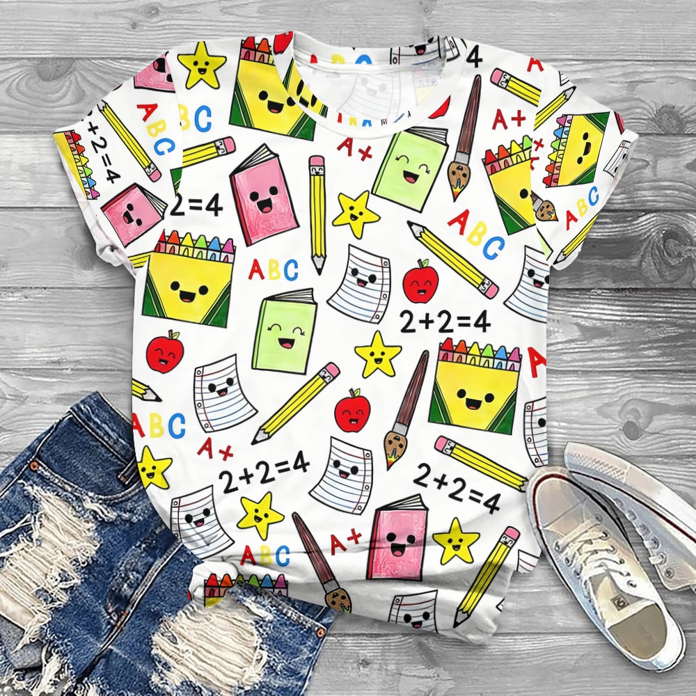 Happy To See Your Face Back To school Printed T-shirt