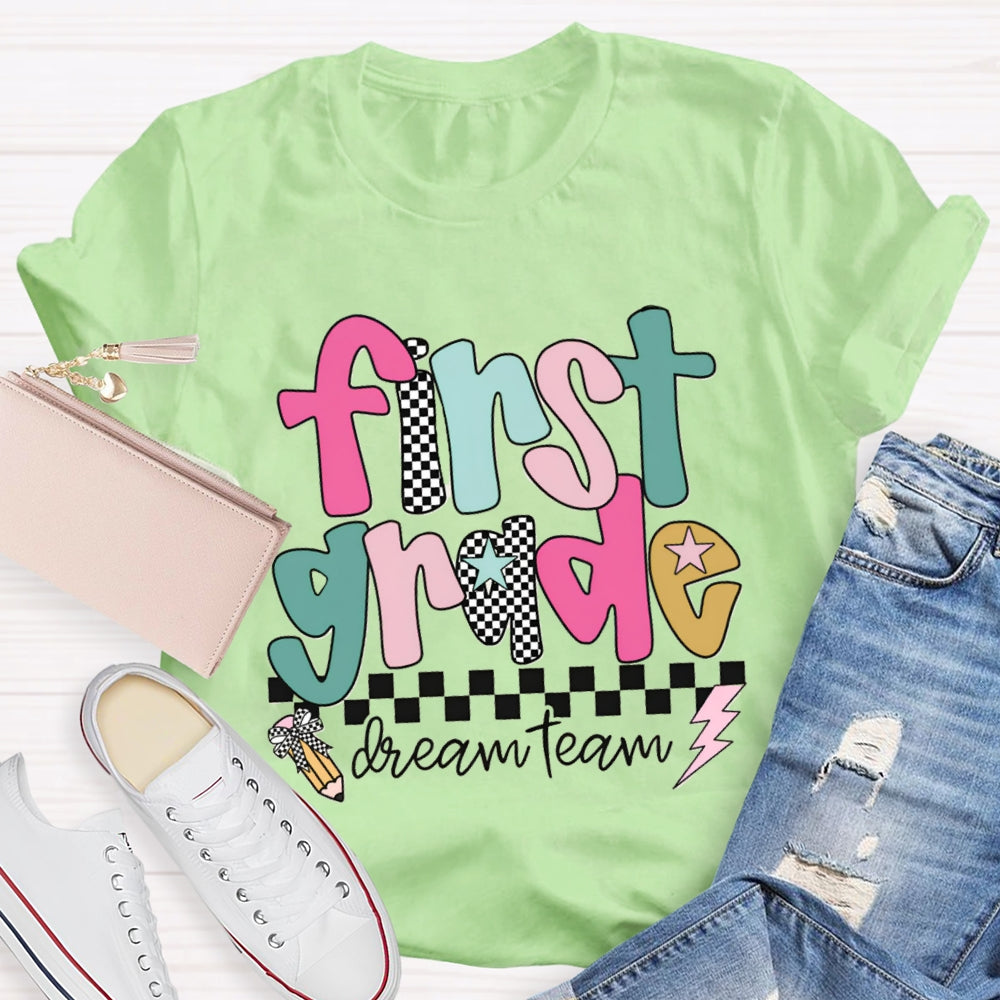 Personalized Grade Dream Team Checkerboard T-shirt