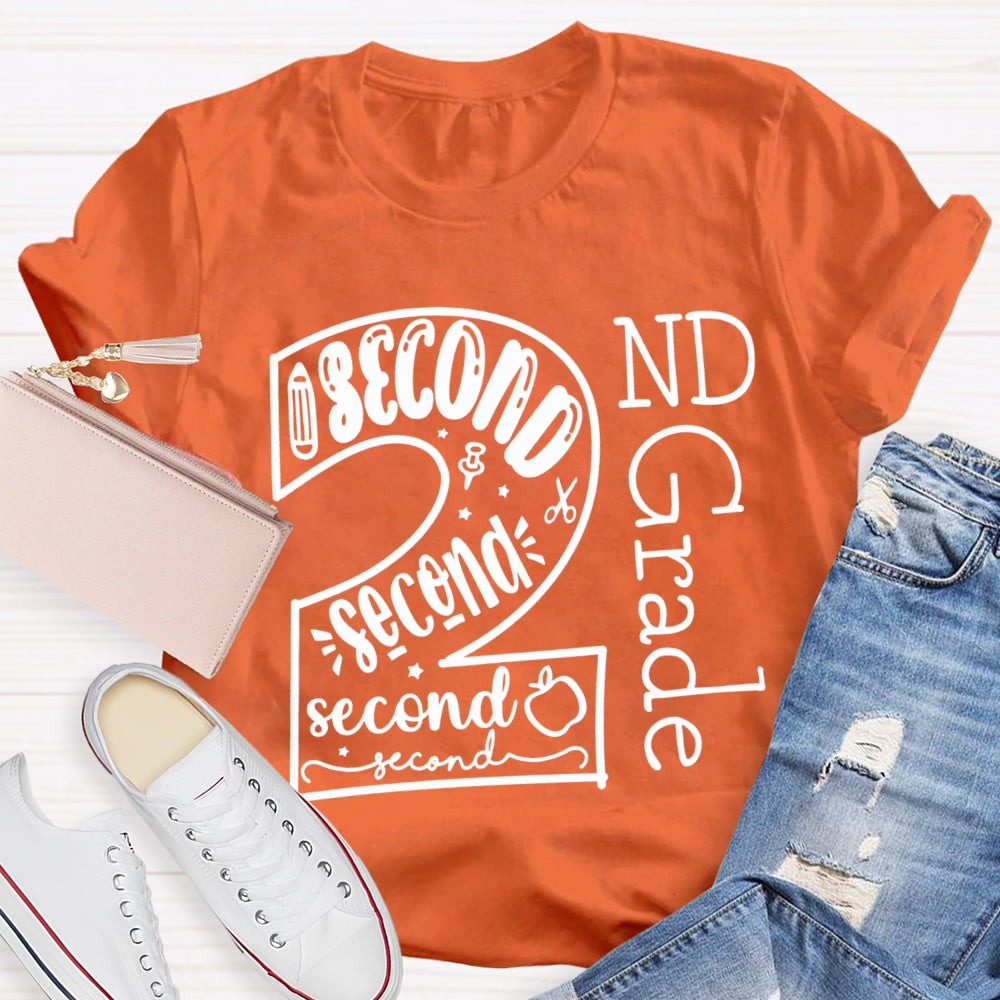 Personalized Grade Second Grade Back To School Teacher T-shirt