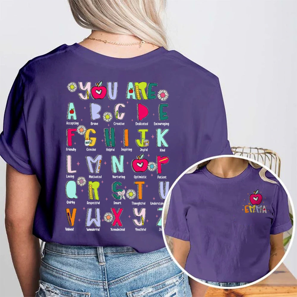 Personalized Name You Are Accepting Brave Creative Dedicated Kind Loving Friendly Double Printed T-shirt