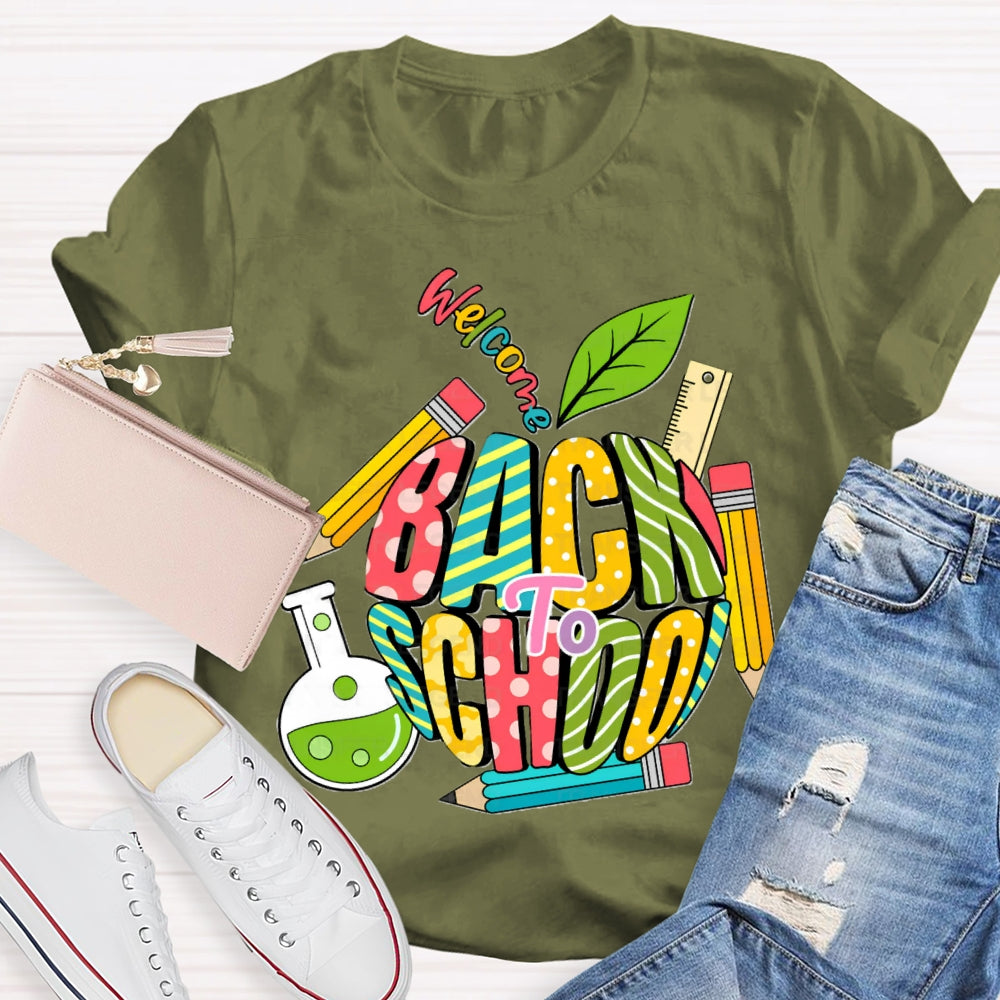 Welcome Back To School Colored Pencils T-shirt