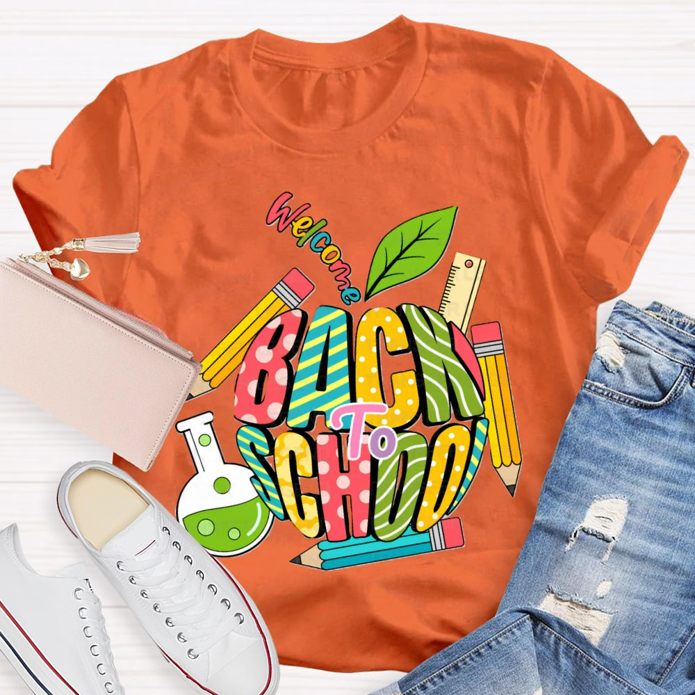 Welcome Back To School Colored Pencils T-shirt