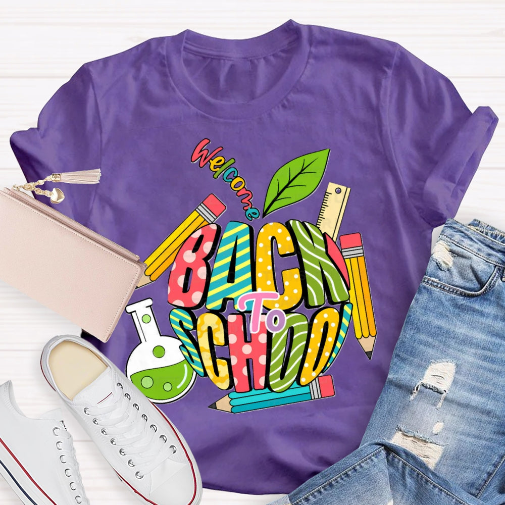 Welcome Back To School Colored Pencils T-shirt