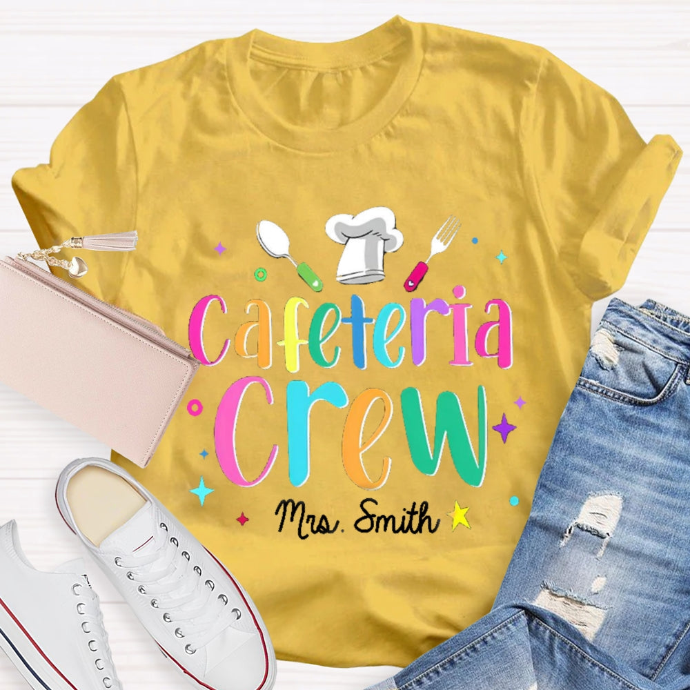 Personalized Name Cafeteria Crew Chef Hat T-shirt