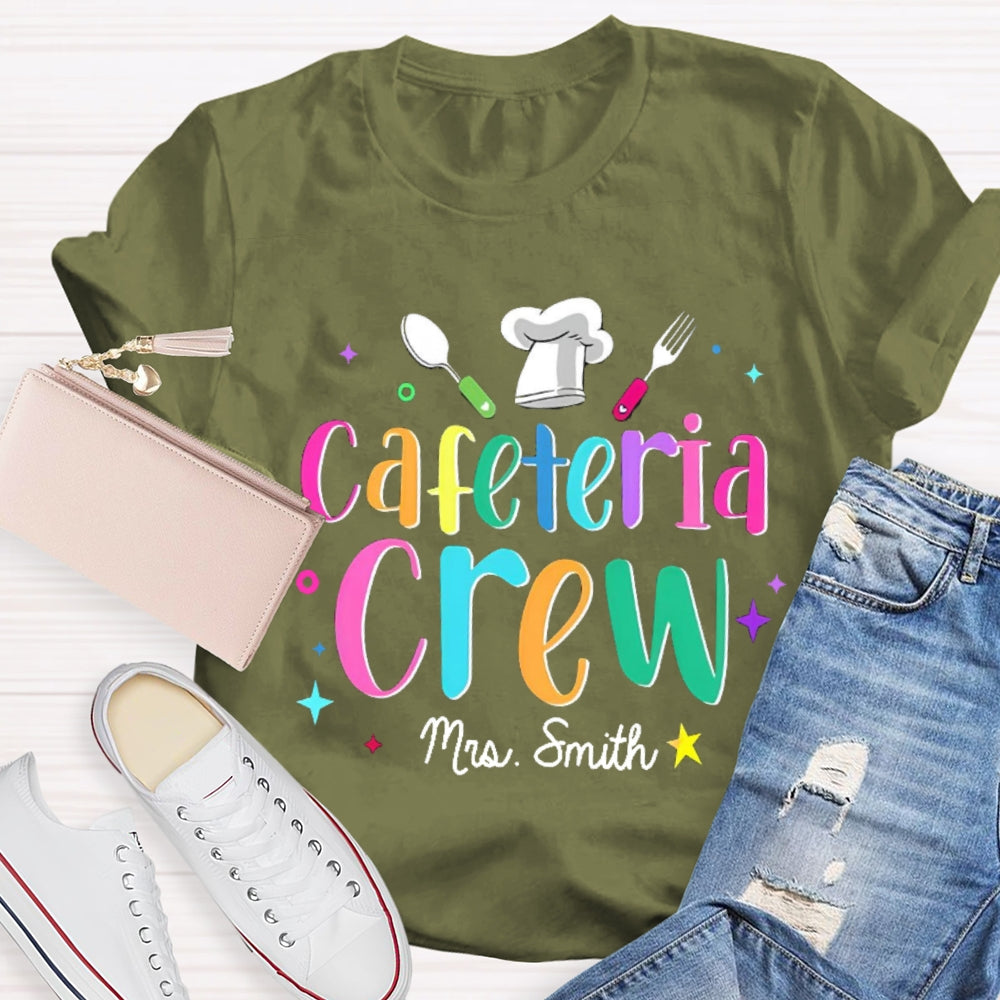 Personalized Name Cafeteria Crew Chef Hat T-shirt