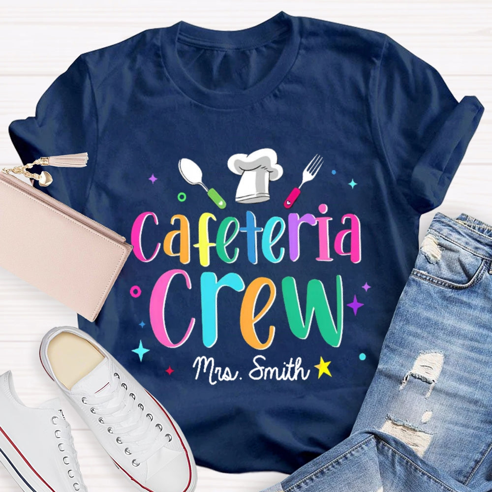 Personalized Name Cafeteria Crew Chef Hat T-shirt