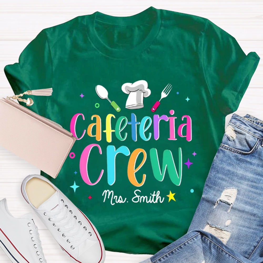 Personalized Name Cafeteria Crew Chef Hat T-shirt