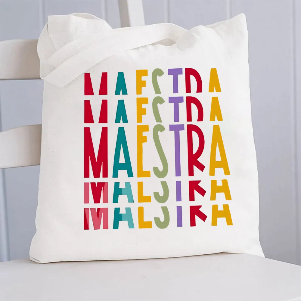 Colorful Printed Maestra Canvas Tote Bag