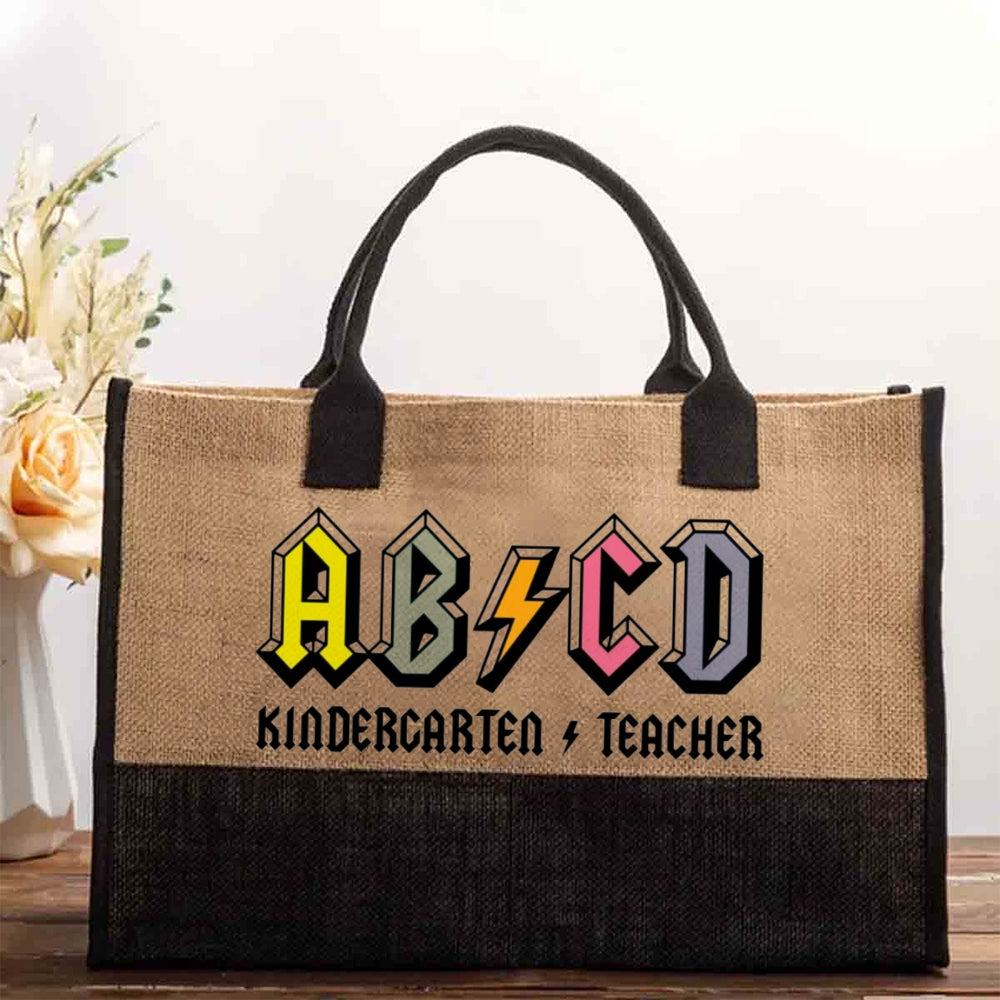 Personalized Grade ABCD Teacher Cotton Tote Bag