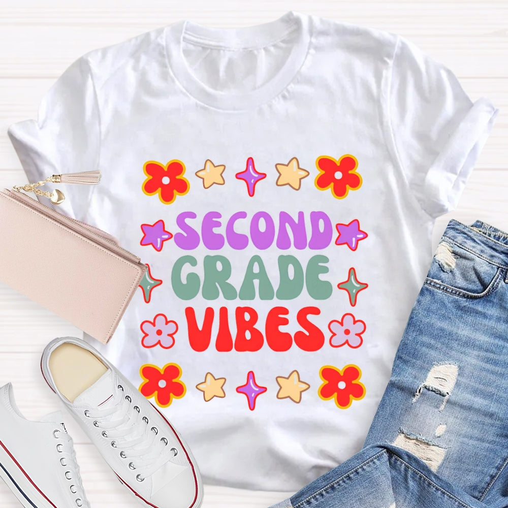 Personalized Grade Second Grade Vibes T-shirt