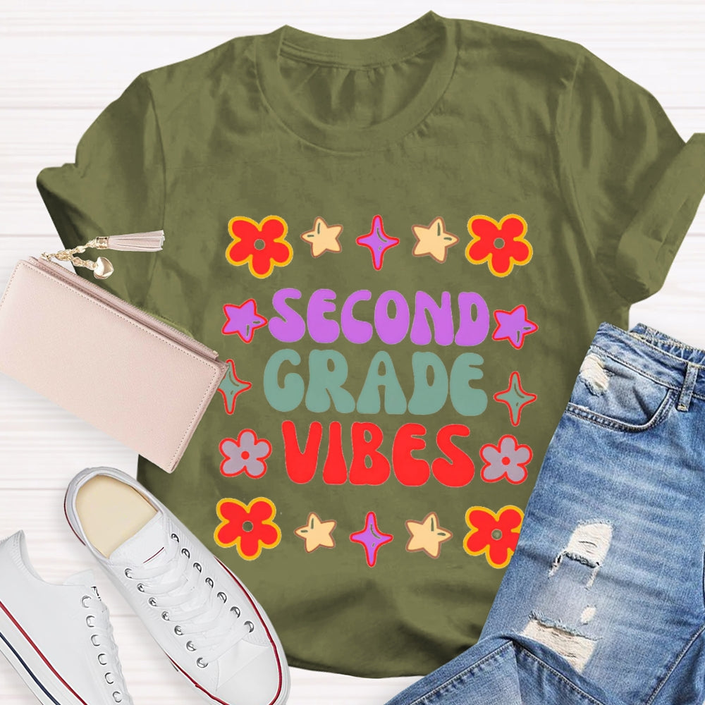 Personalized Grade Second Grade Vibes T-shirt