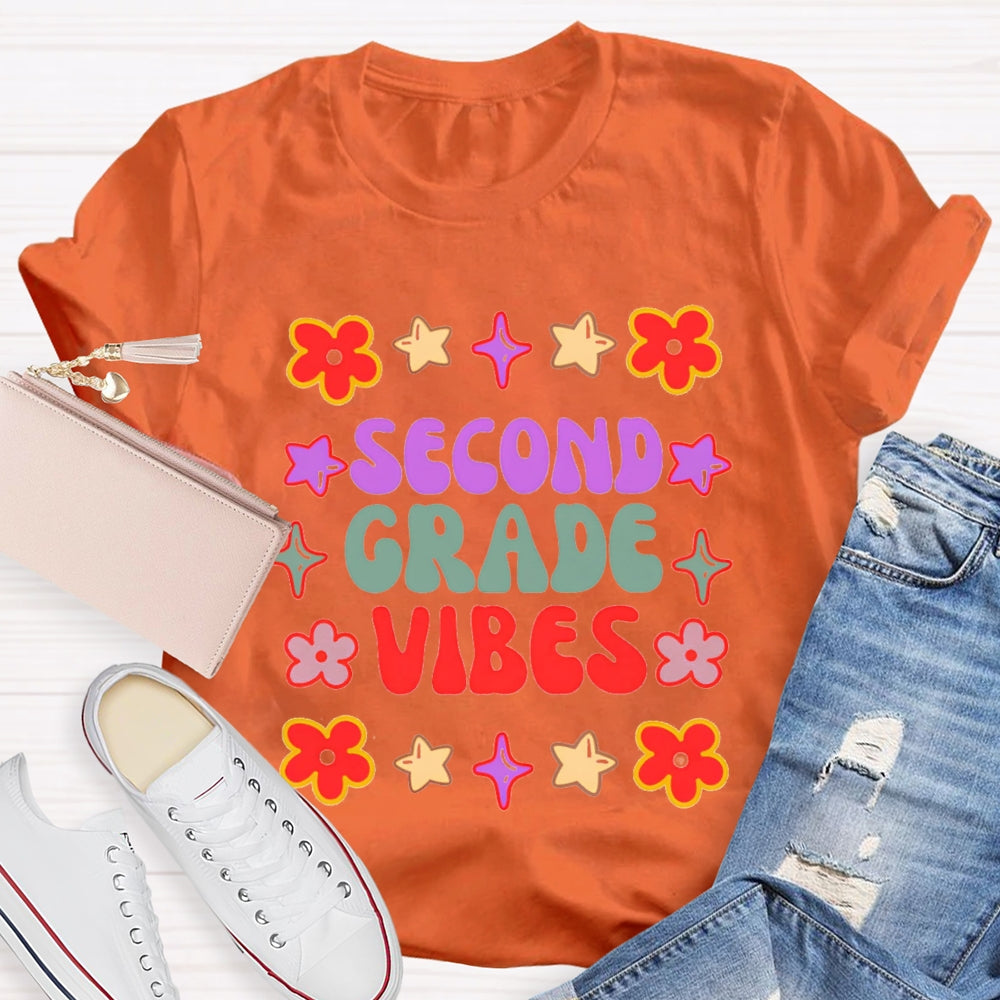 Personalized Grade Second Grade Vibes T-shirt