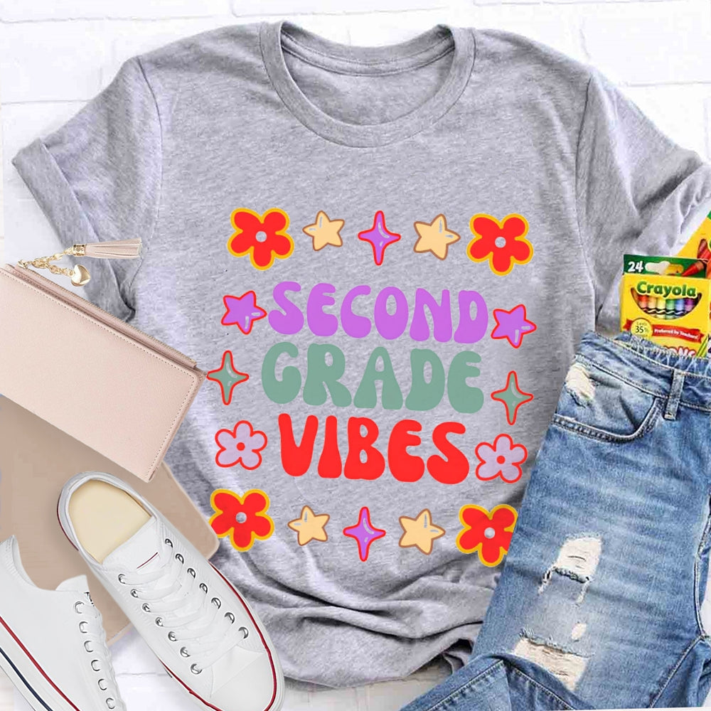 Personalized Grade Second Grade Vibes T-shirt
