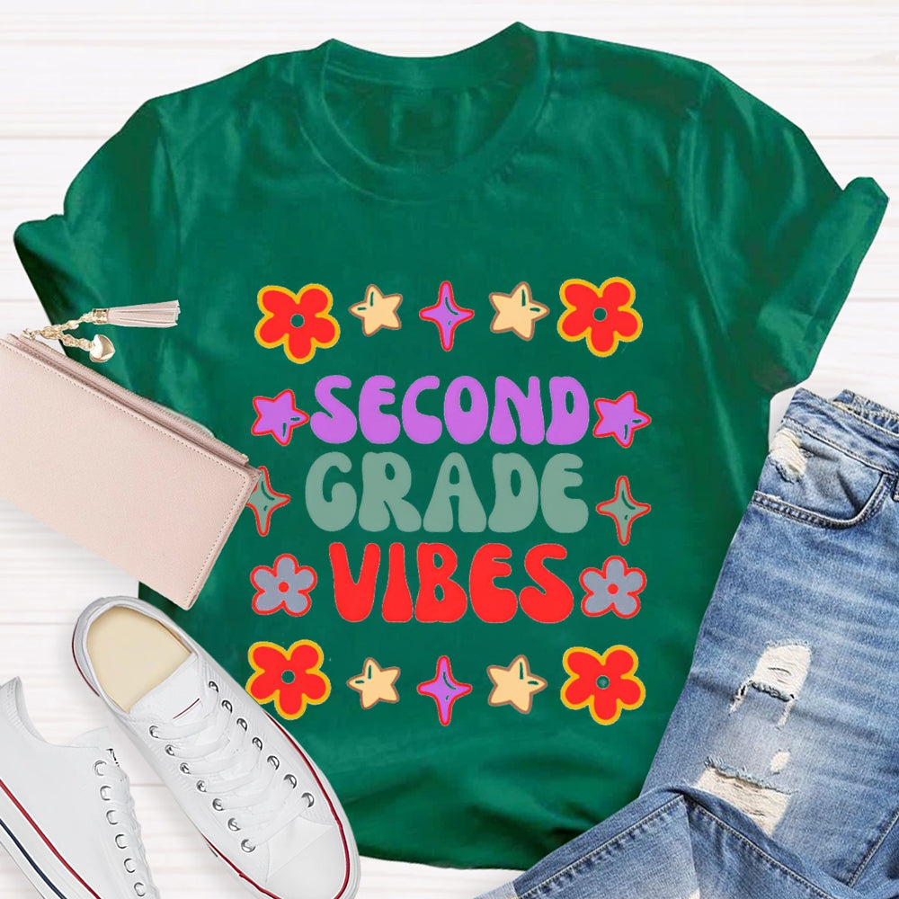Personalized Grade Second Grade Vibes T-shirt