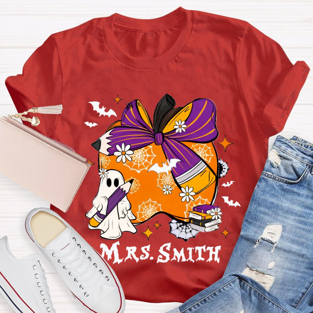 Personalized Name Halloween Apple T-Shirt