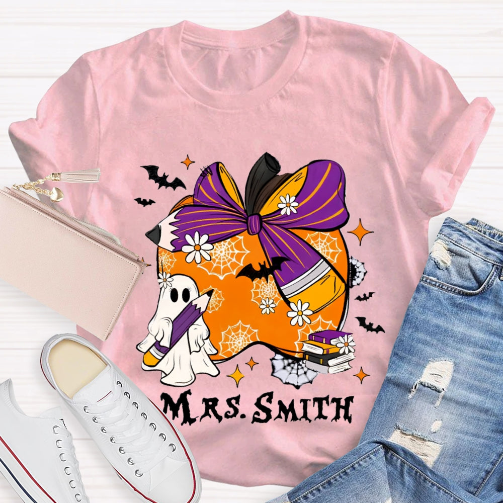 Personalized Name Halloween Apple T-Shirt