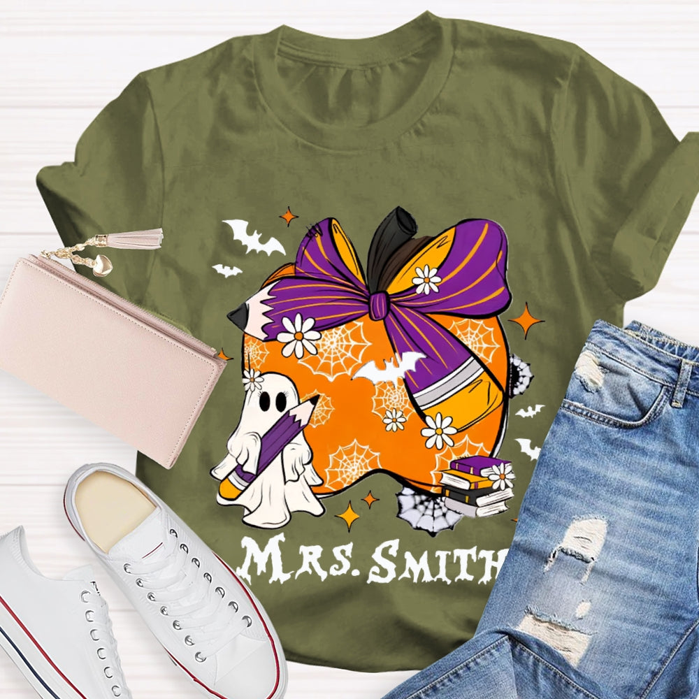 Personalized Name Halloween Apple T-Shirt