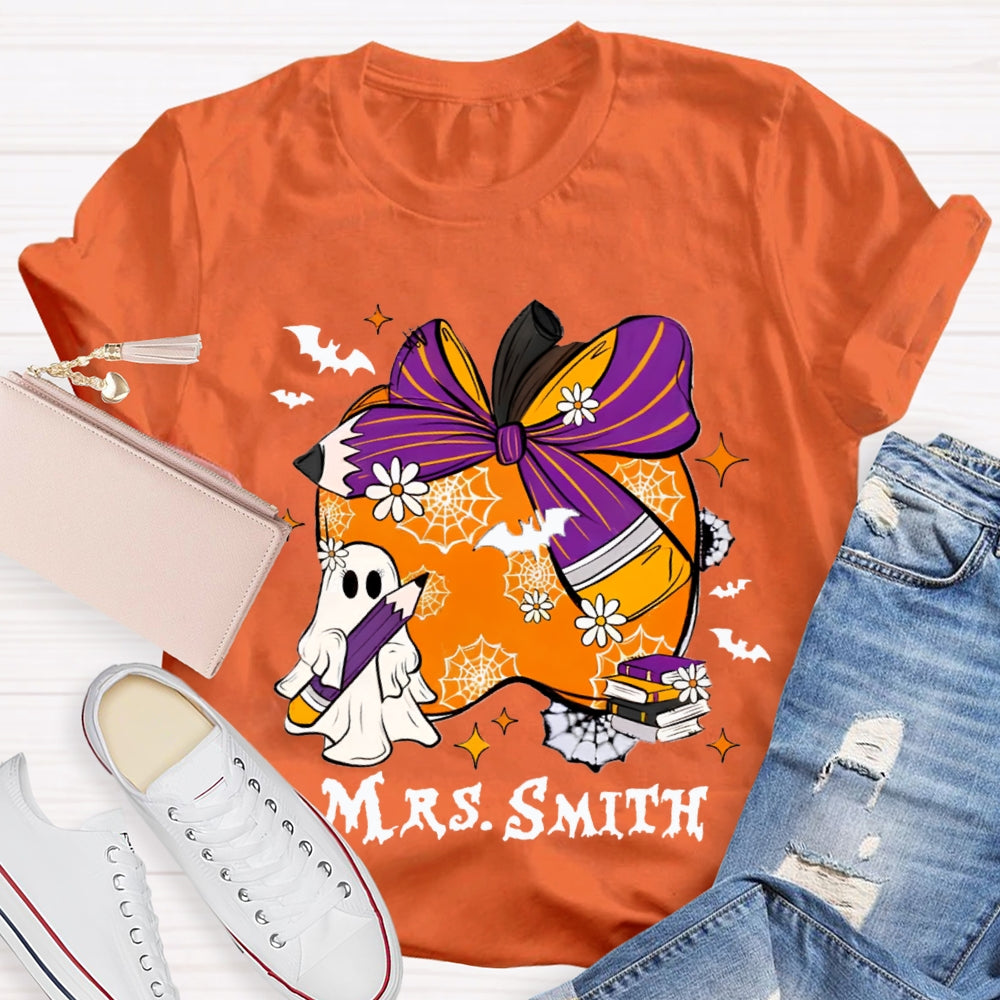 Personalized Name Halloween Apple T-Shirt