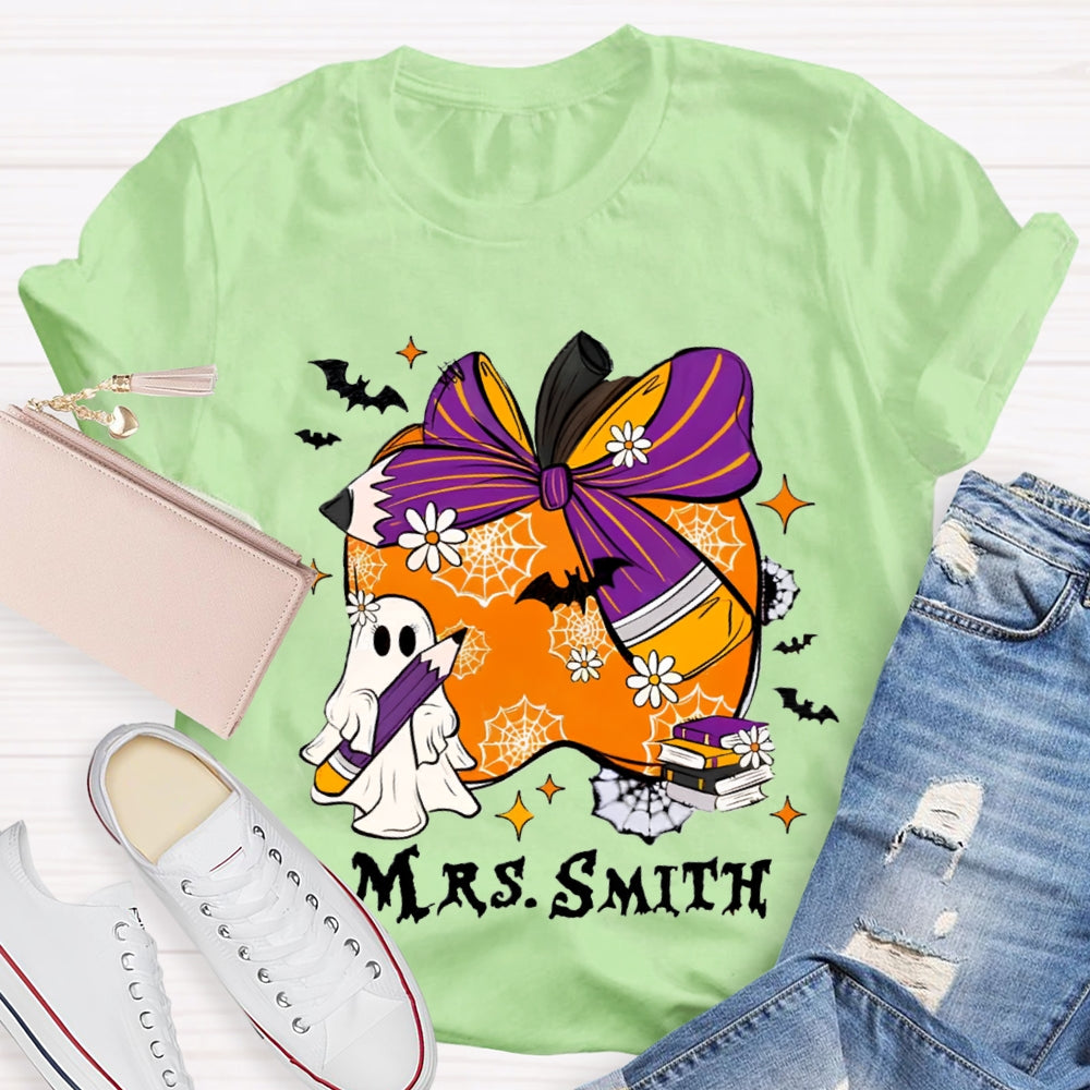Personalized Name Halloween Apple T-Shirt