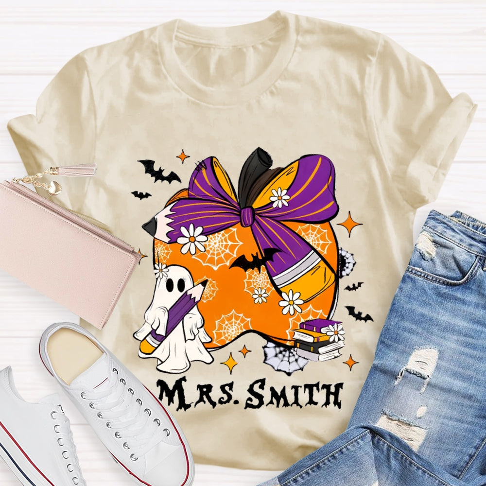 Personalized Name Halloween Apple T-Shirt