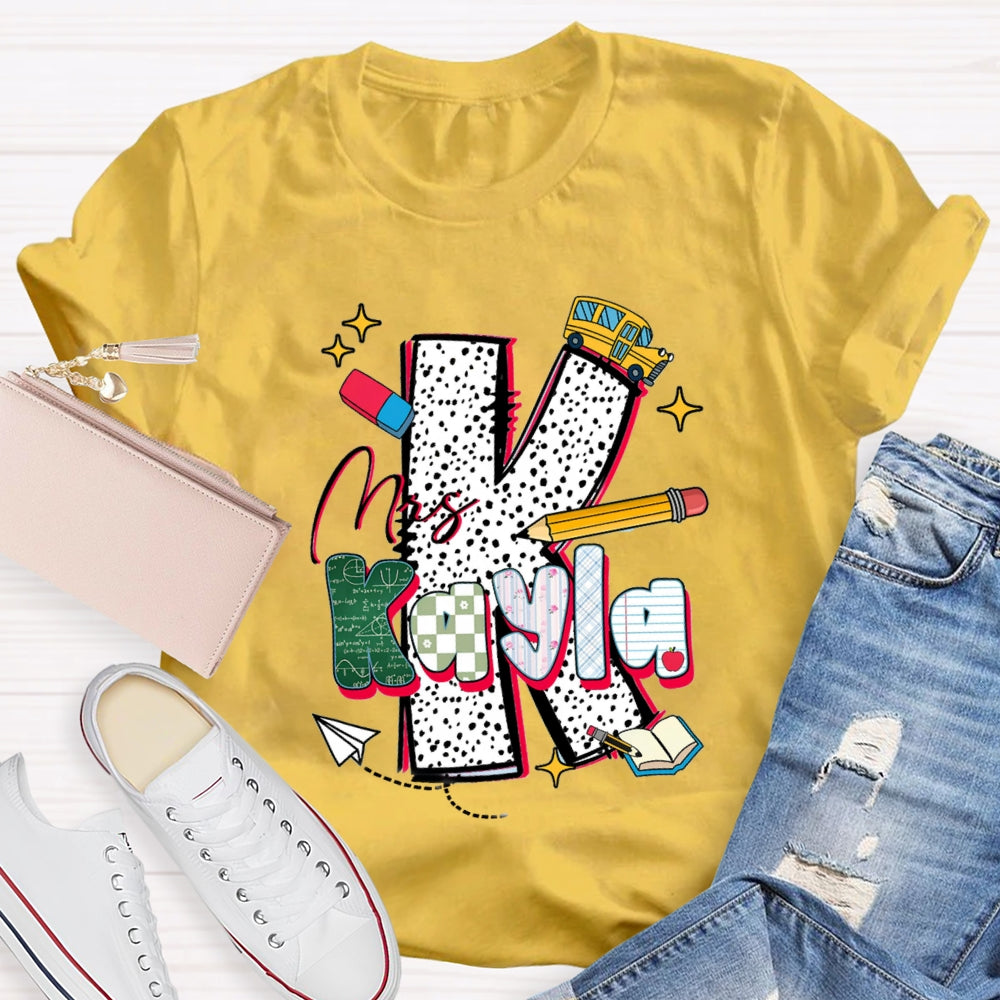 Personalized Name K is For Kayle T-shirt