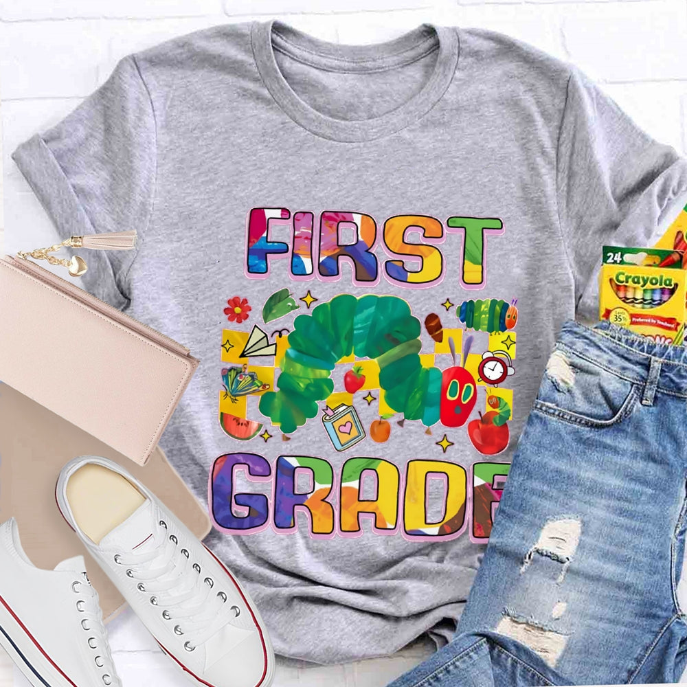 Personalized Grade Caterpillar In Pursuit Of Knowledge T-shirt