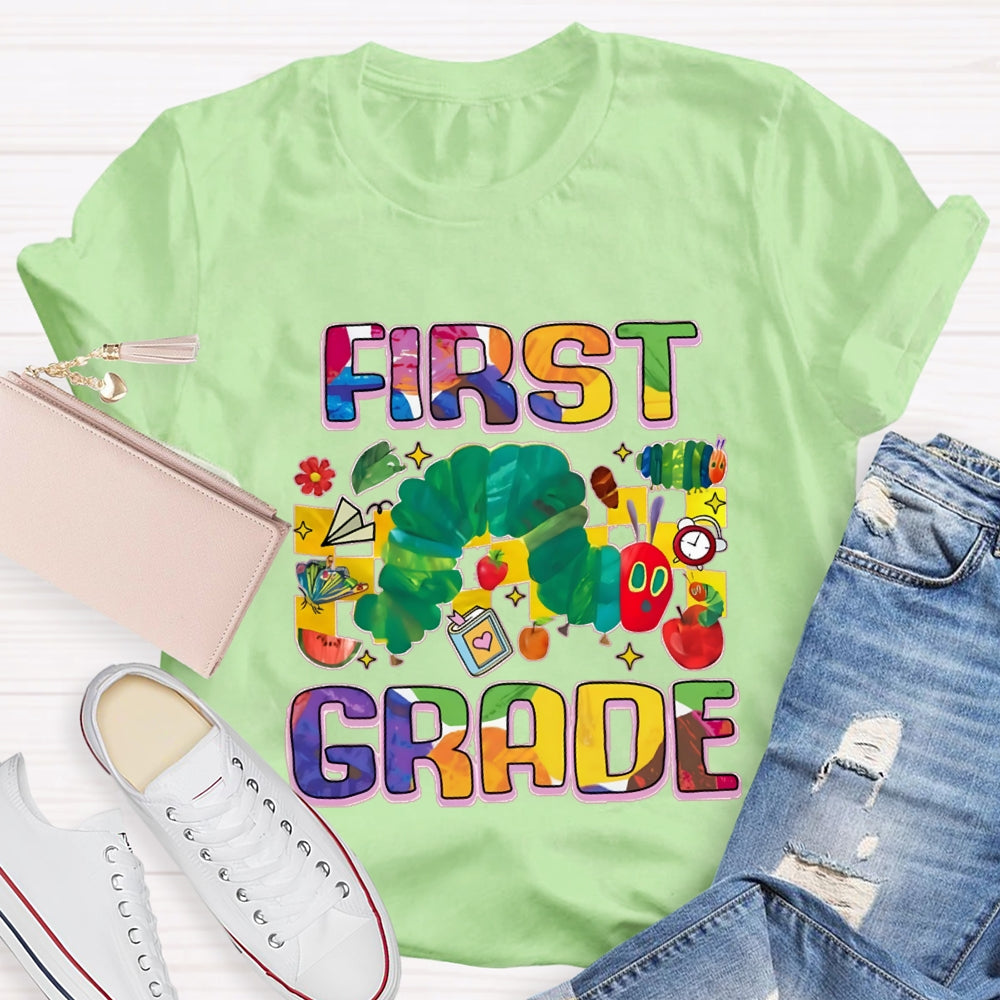 Personalized Grade Caterpillar In Pursuit Of Knowledge T-shirt