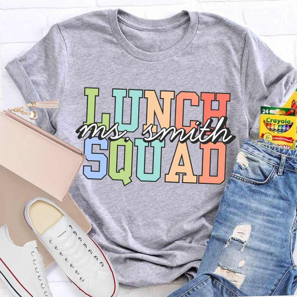 Personalized Lunch Lady Name Lunch Squad T-shirt
