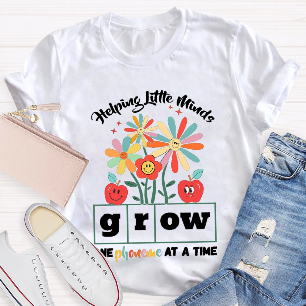 Helping Little Minds Grow One Phoneme At A Time Sunflowers And Apples T-shirt