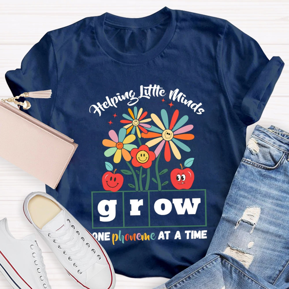 Helping Little Minds Grow One Phoneme At A Time Sunflowers And Apples T-shirt
